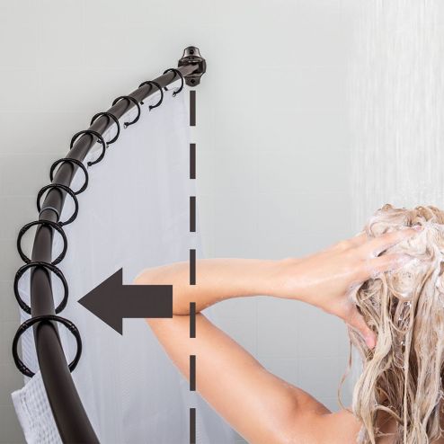 Curved Shower Rod Brushed Oil Rubbed Bronze - SR02-DBAC-R