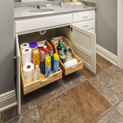 13 1/16" Pre-assembled Vanity Depth High Back Rollout Drawer for 15 Opening - ROVHB15-WB