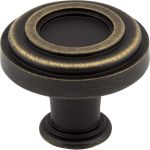 1-3/8" Diameter Antique Brushed Satin Brass Ring Lafayette Cabinet Knob - 317ABSB