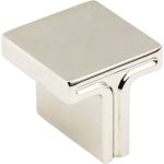 1-1/8" Overall Length Polished Nickel Square Anwick Cabinet Knob - 867L-NI