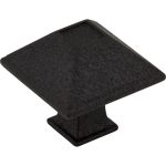 1-1/4" Overall Length Matte Black Square Tahoe Cabinet Knob - 602S-BLK