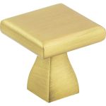 1" Overall Length Brushed Gold Square Hadly Cabinet Knob - 449BG