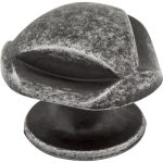 1-5/16" Overall Length Distressed Antique Silver Chesapeake Cabinet Knob - 915SIM