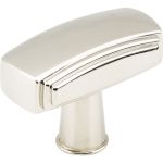 1-9/16" Overall Length Polished Nickel Rectangle Delgado Cabinet Knob - 519NI
