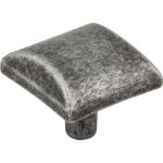 1-1/8" Overall Length Distressed Antique Silver Square Glendale Cabinet Knob - 525SIM