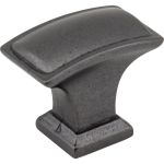 1-1/2" Overall Length Gun Metal Rectangle Annadale Cabinet Knob - 435L-DACM
