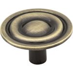 1-5/16" Diameter Brushed Antique Brass Kingsport Cabinet Mushroom Knob - 875AB