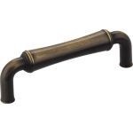 96 mm Center-to-Center Antique Brushed Satin Brass Barrel Bremen 2 Cabinet Pull - 537ABSB