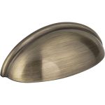3" Center-to-Center Brushed Antique Brass Florence Cabinet Cup Pull - 2981AB