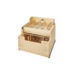 Natural Maple Two-Tier Cookware Organizer with Movento for Base 24"