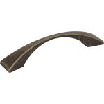 96 mm Center-to-Center Distressed Antique Brass Square Glendale Cabinet Pull - 525-96ABM-D