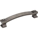 128 mm Center-to-Center Distressed Pewter Square Delmar Cabinet Pull - 585-128DP