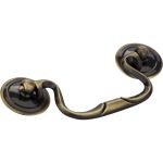4-13/16" Overall Length Bail Style Cabinet Pull with Round Rosettes. Holes are 3 1/2" center-to-center. - CH3503