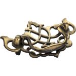 3" Center-to-Center Brushed Antique Brass Baroque Kingsport Cabinet Drop Pull - WP150-AB