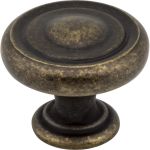1-1/4" Diameter Distressed Antique Brass Bremen 1 Cabinet Knob - 117ABM-D