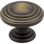 1-1/4" Diameter Antique Brushed Satin Brass Stacked Bremen 2 Cabinet Knob - 137ABSB