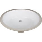 17" Oval Undermount White Porcelain Bowl - H8810WH