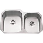16" Gauge 60/40 Stainless Steel Undermount Sink Larger Left Bowl - 801L