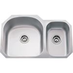 18" Gauge 70/30 Stainless Steel Undermount Sink Larger Left Bowl - 807L