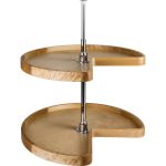 28" Diameter Kidney Wood Lazy Susan Set with Twist and Lock Pole - LSK228-SET