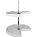 24" Diameter Kidney Plastic Lazy Susan Set with Chrome Hubs - PLSMK24
