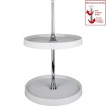 18" Diameter Round Plastic Lazy Susan Set with Chrome Hubs - PLSMR18