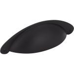3" Center-to-Center Matte Black Lyon Cabinet Cup Pull - 8233BLK