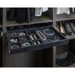 10 Compartment Black Felt Jewelry Organizer with Ring Insert Drawer Kit - JD1-24R-BL