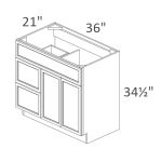 S3621DL-34-1/2 York Slim Brown Shaker RTA