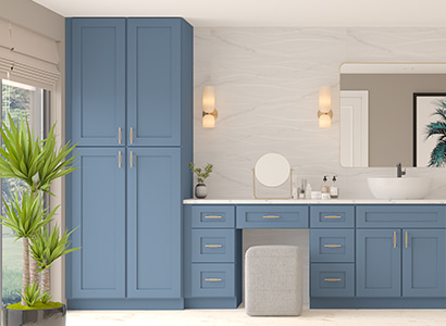 Newport Blue Shaker - Ready to Assemble Kitchen Cabinets