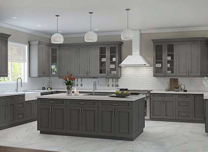 Salem Grey Shaker - Ready to Assemble Kitchen Cabinets