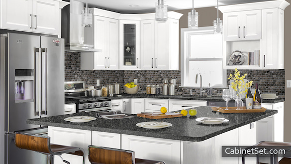 Astoria Pure kitchen full view with an island.