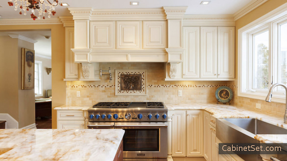 Belfast Cream Glaze kitchen front view.