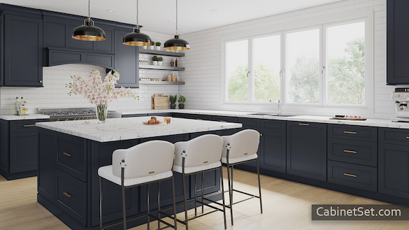 Chatham Indigo kitchen full view with an island.