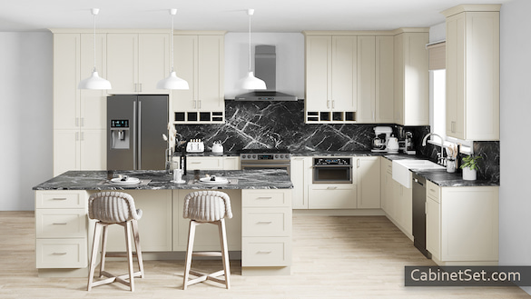Chatham Linen kitchen full view with an island.