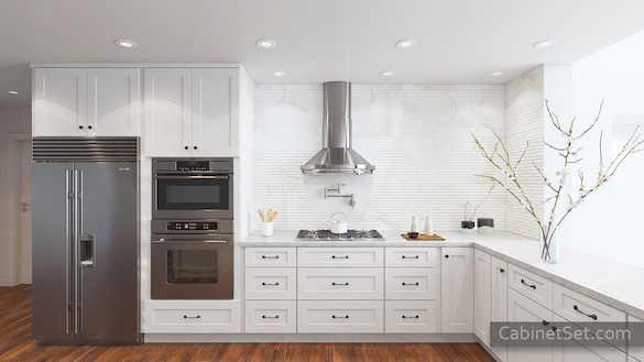Madison White Shaker kitchen front view.