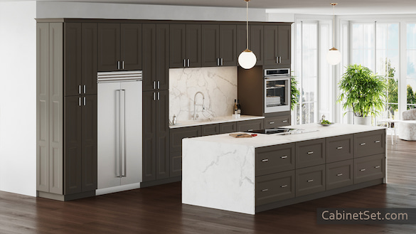 Malibu Stone kitchen full view with an island.
