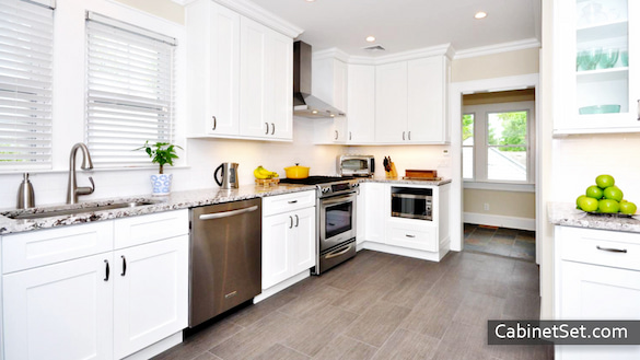 Newport White Shaker kitchen full view.