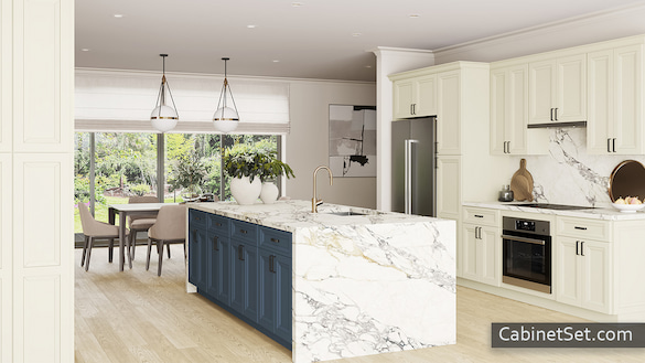 Princeton Cloud White kitchen full view.
