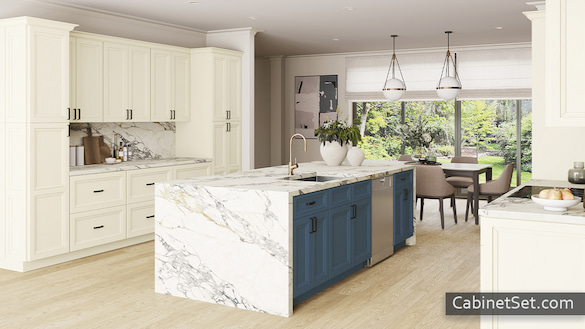 Princeton Denim Blue kitchen full view.