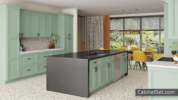 Princeton Sage Green kitchen full view.