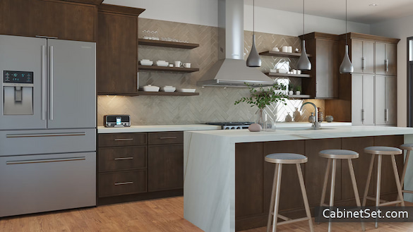 Sonoma Kona kitchen full view with an island.