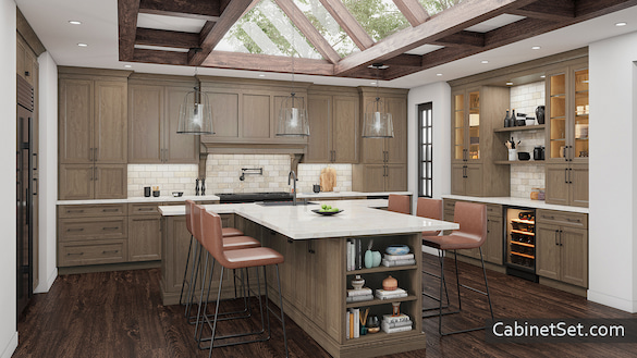 Springfield Toffee kitchen full view with an island.