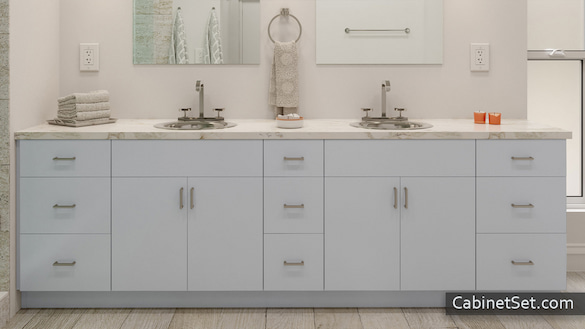 Urban Harbor Gray bathroom vanity cabinets.