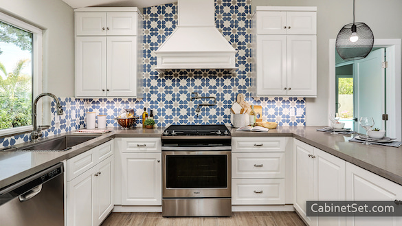 Verona White kitchen full view.