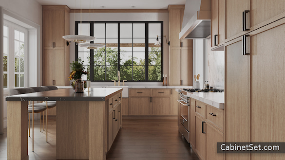 York Slim Sand Shaker kitchen full view with an island.